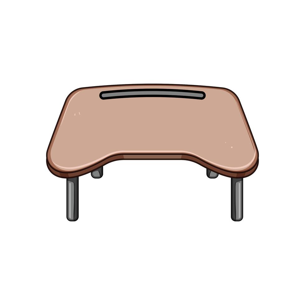 portable indoor lap desk cartoon illustration vector