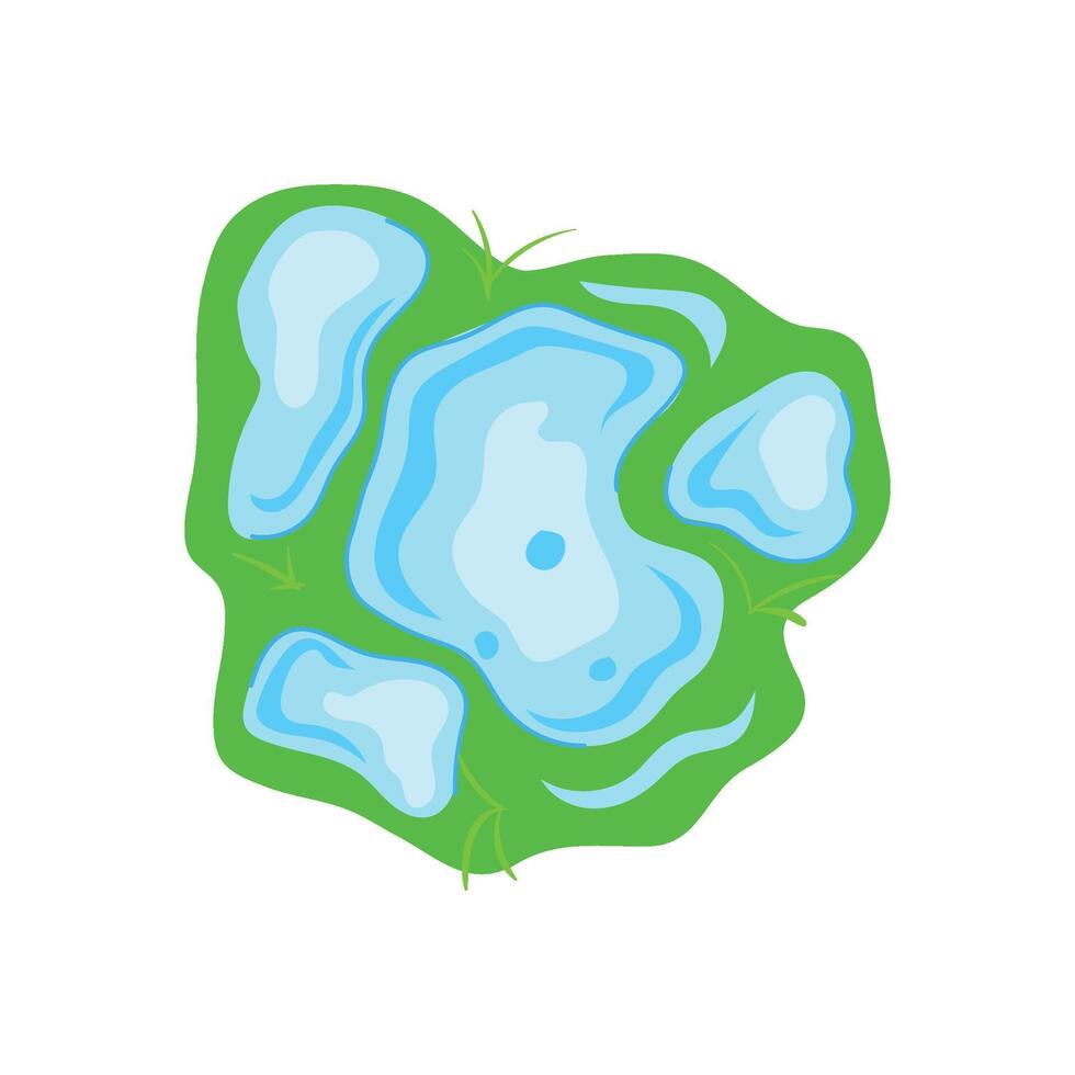 puddle reflection cartoon item vector