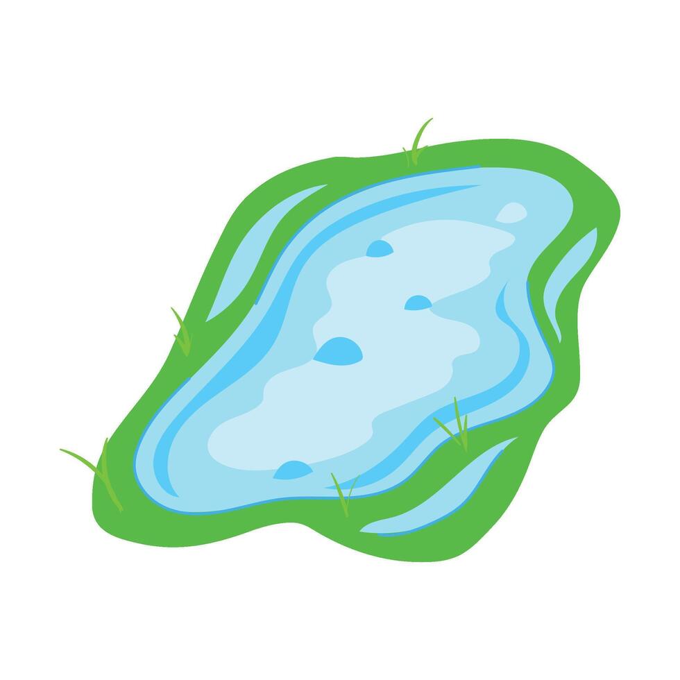 puddle rain cartoon element vector