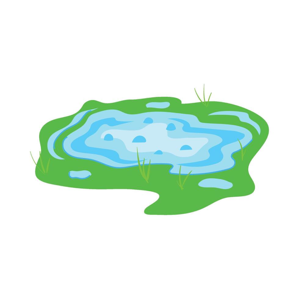 puddle pool cartoon item vector