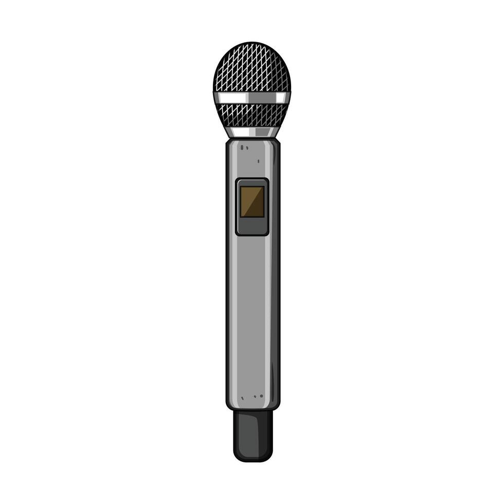 radio boom microphone cartoon illustration vector