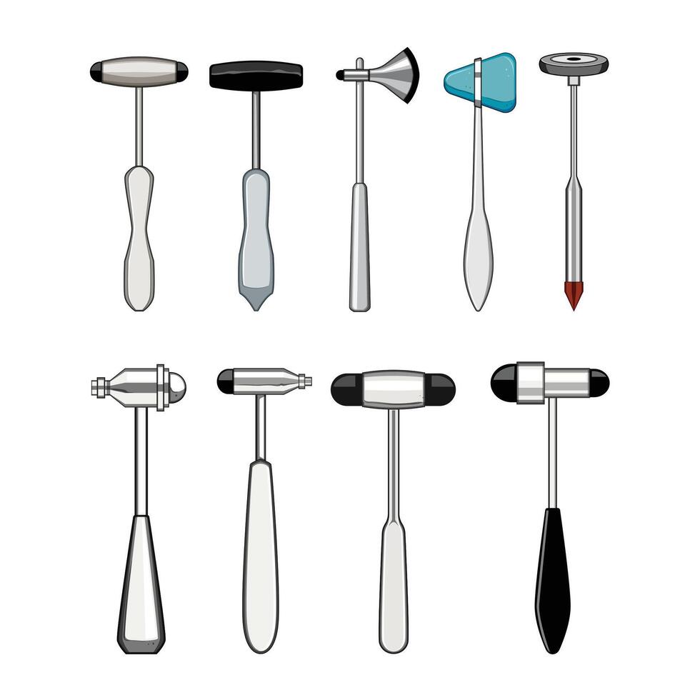 hammer reflex set cartoon illustration vector