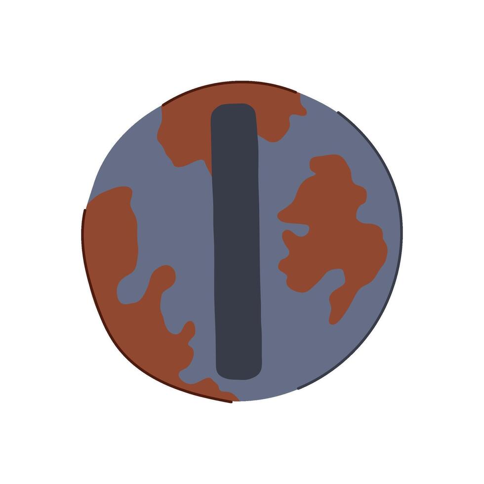 rusty small screw head cartoon illustration vector
