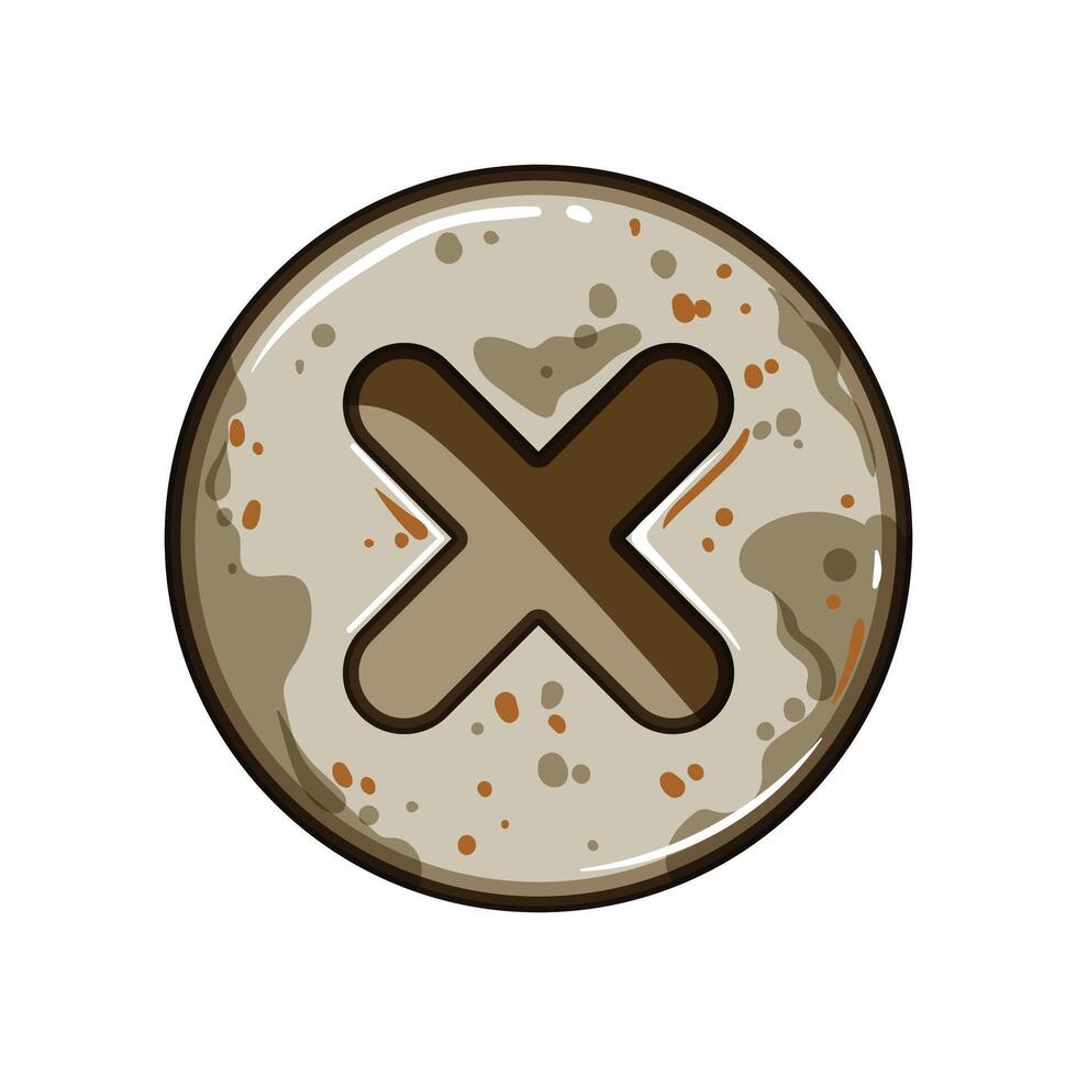 rusty extractor screw head cartoon illustration vector