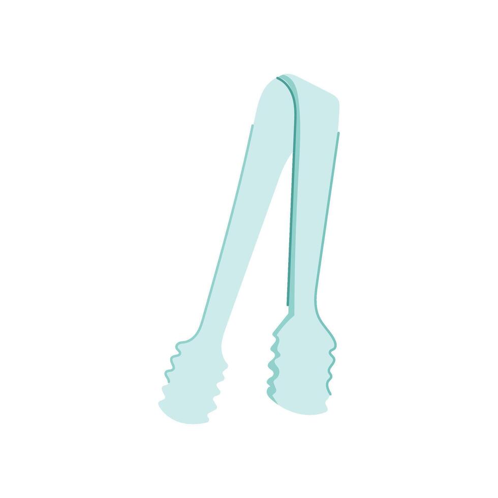 sugar stainless cube tongs cartoon illustration vector