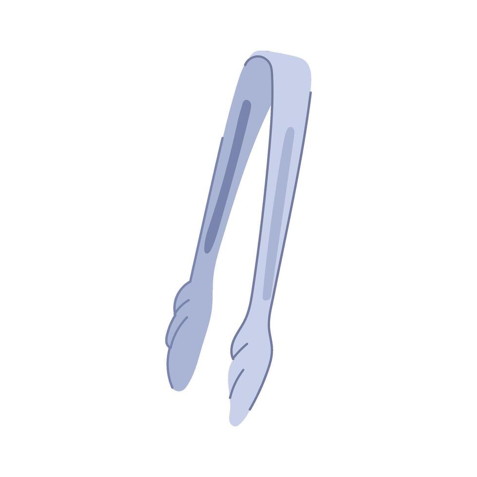 sugar steel cube tongs cartoon illustration vector