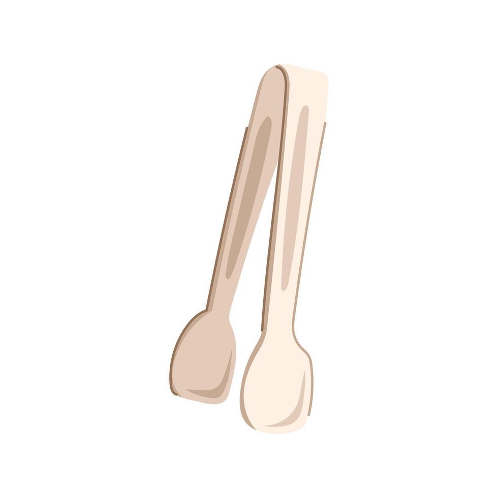 sugar utensil cube tongs cartoon illustration vector