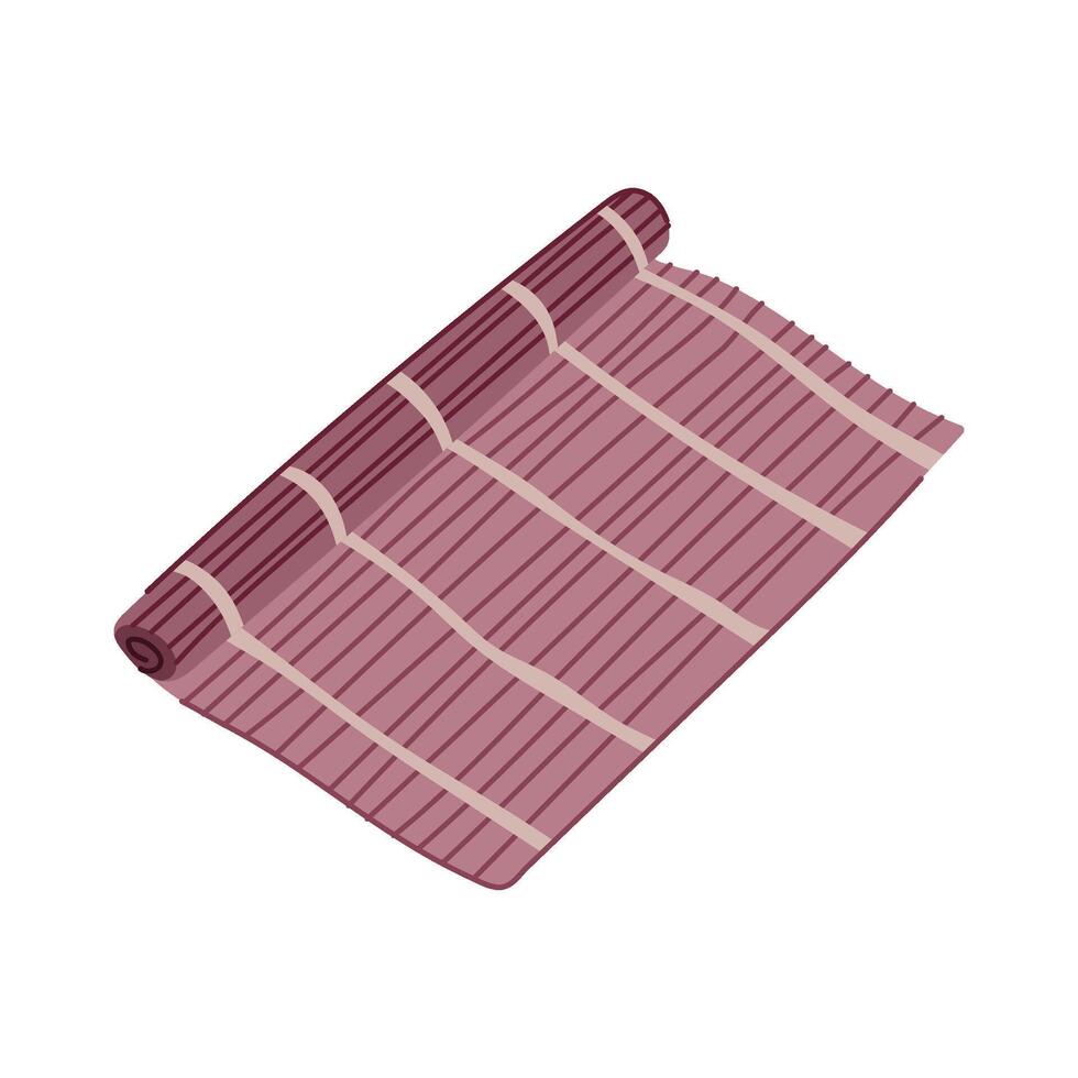 sushi tool rolling mat cartoon illustration vector