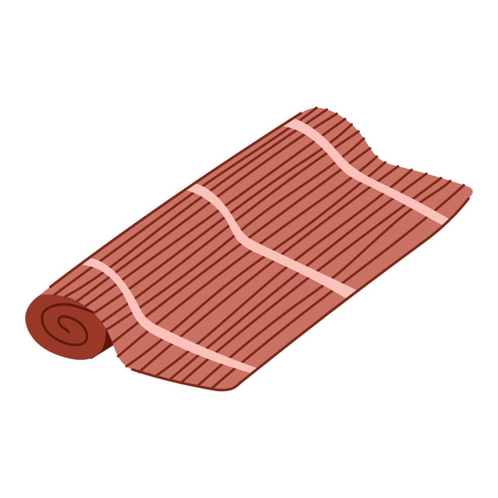 sushi makisu rolling mat cartoon illustration vector