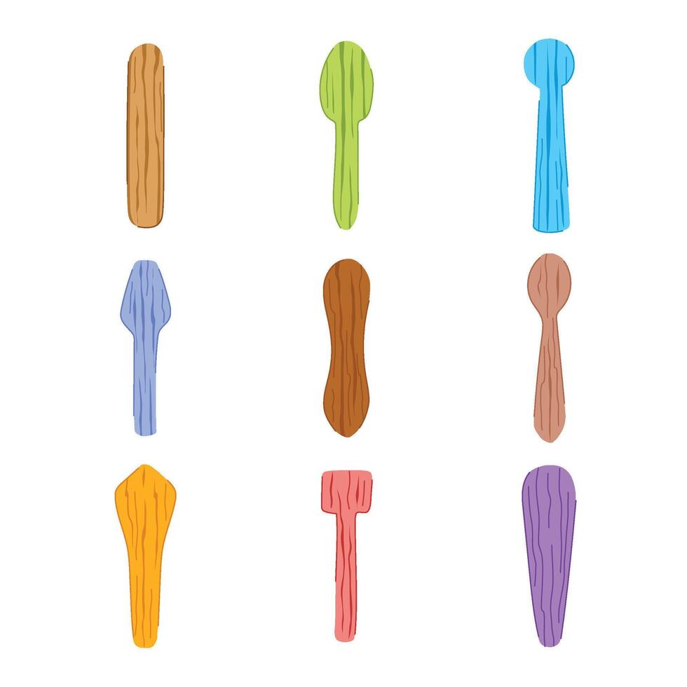 depressor tongue set cartoon illustration vector