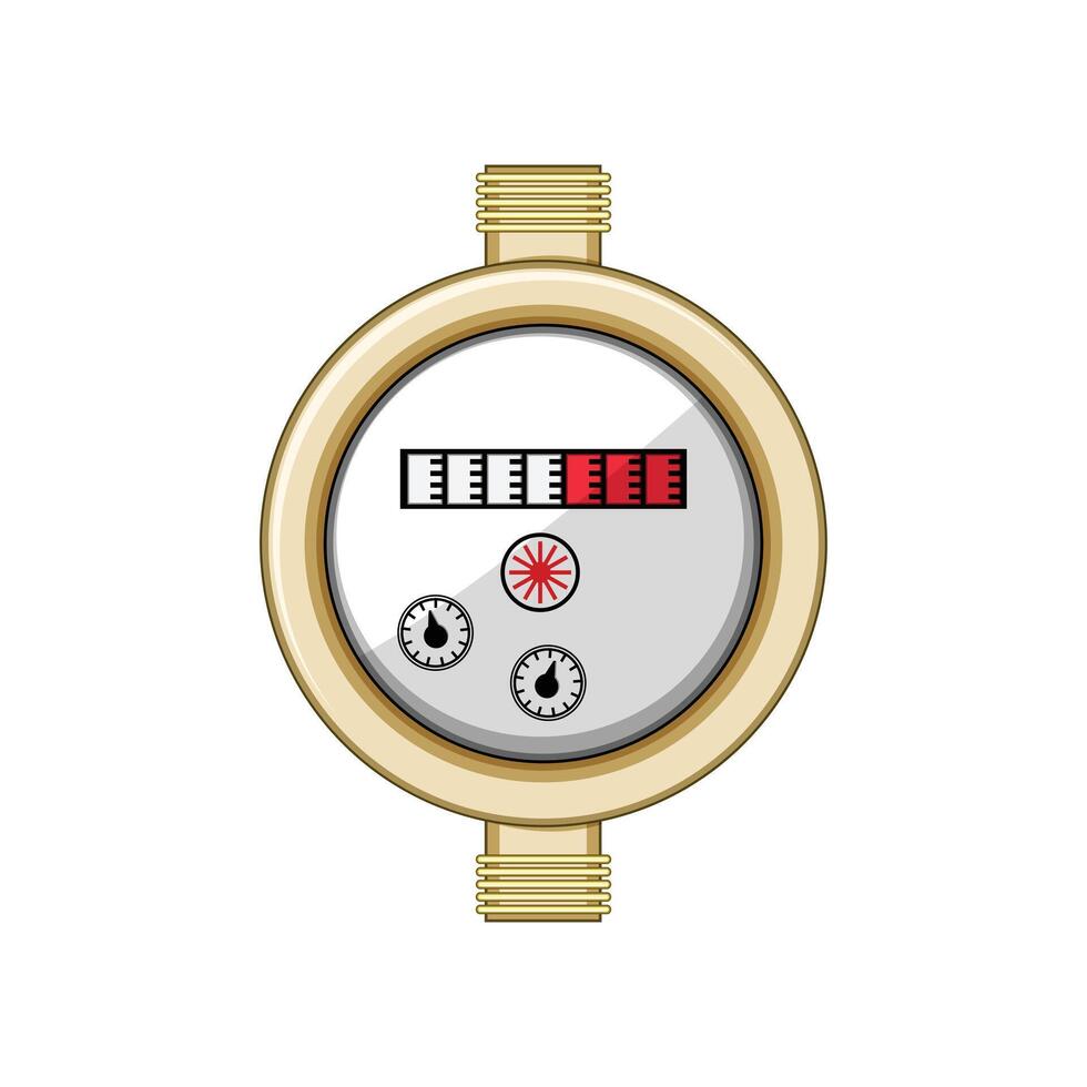 water consumption meter cartoon illustration vector