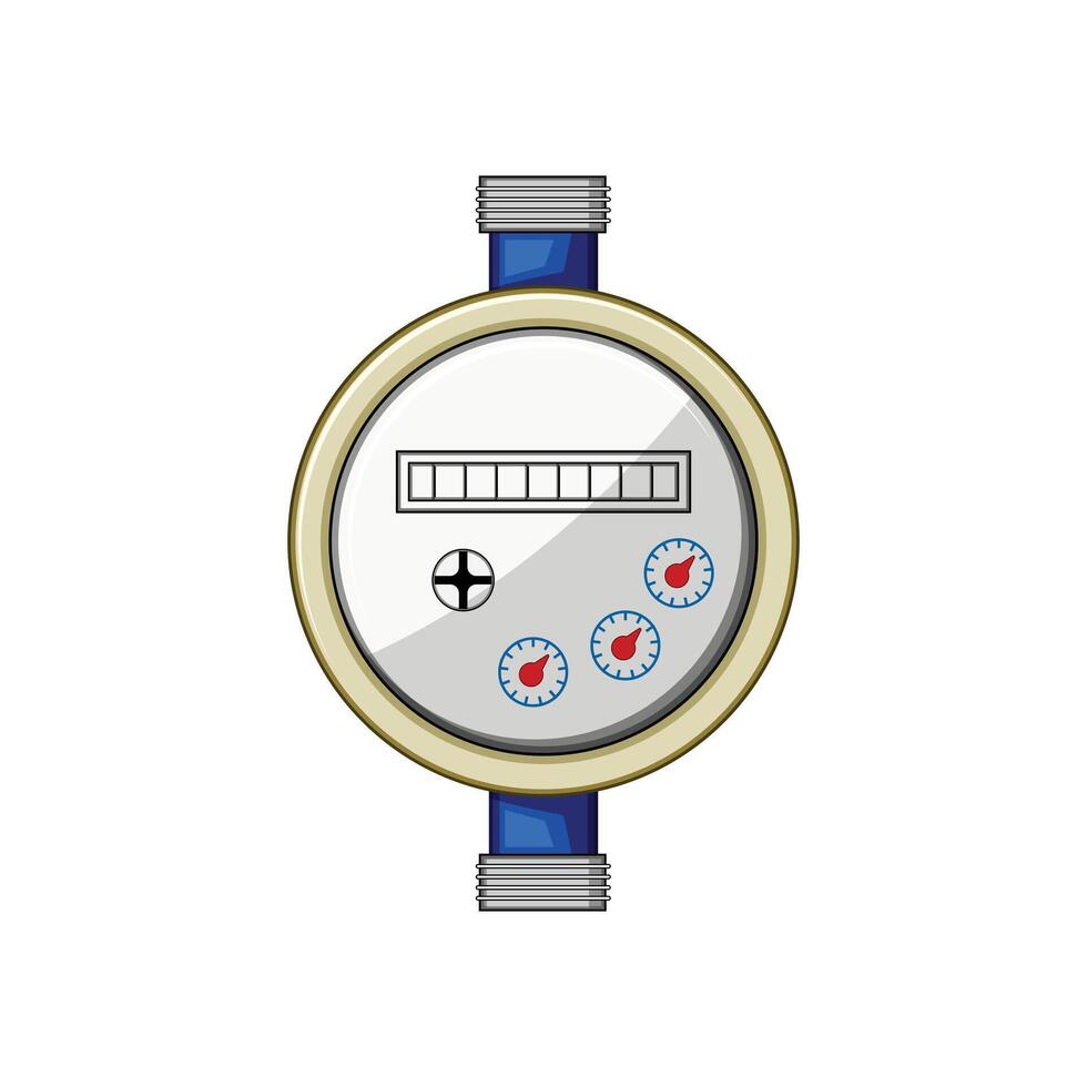 water flow meter cartoon illustration vector