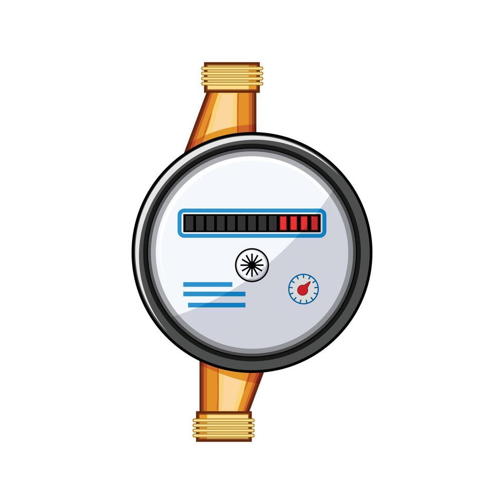 water smart meter cartoon illustration vector