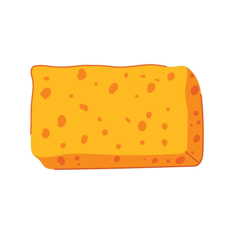 yellow hygiene sponge cartoon illustration vector