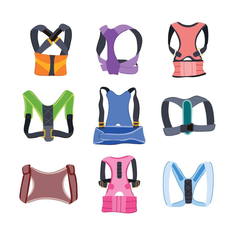 posture back corrector set vector