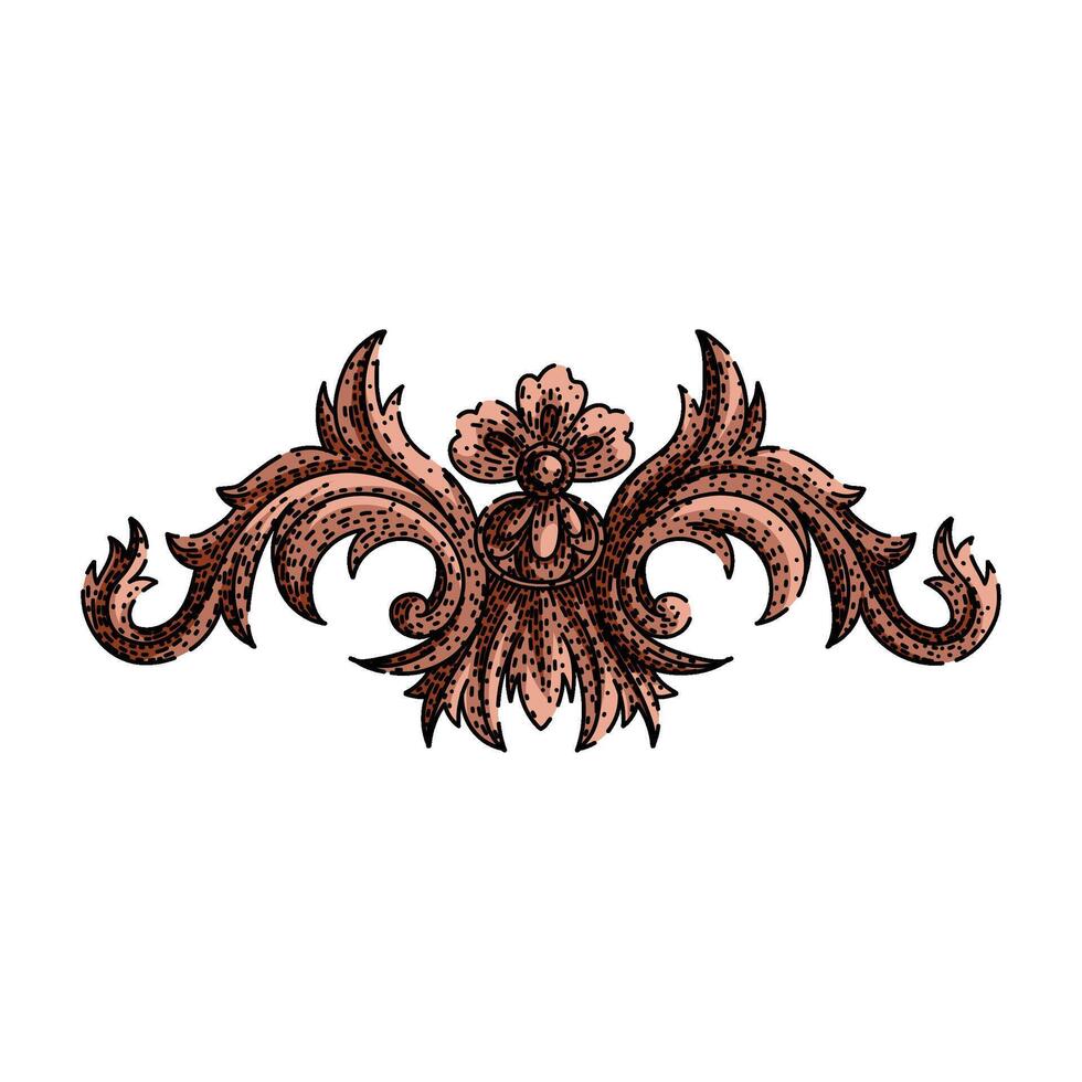 intricate baroque victorian border sketch hand drawn vector