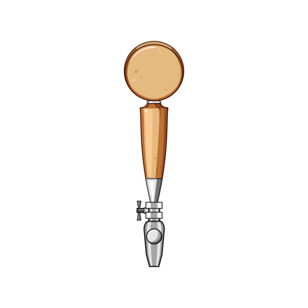 beer bar tap handle cartoon illustration vector