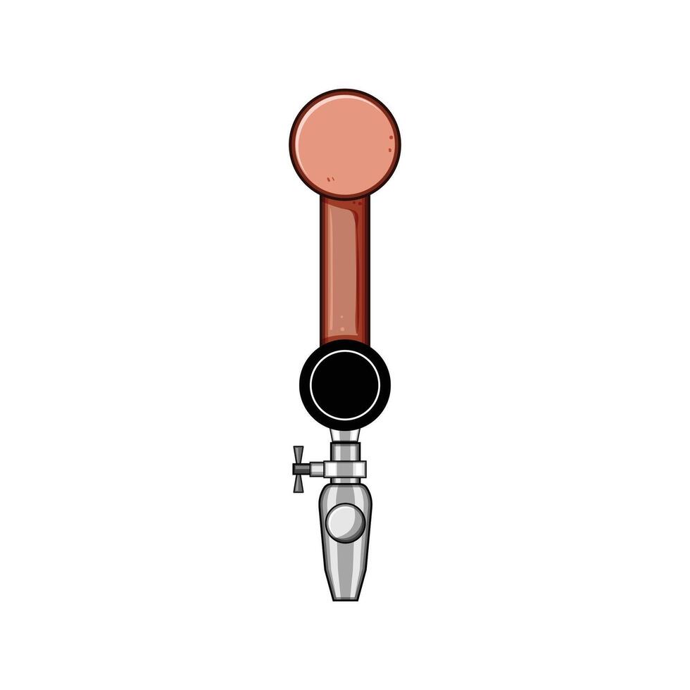 beer draft tap handle cartoon illustration vector