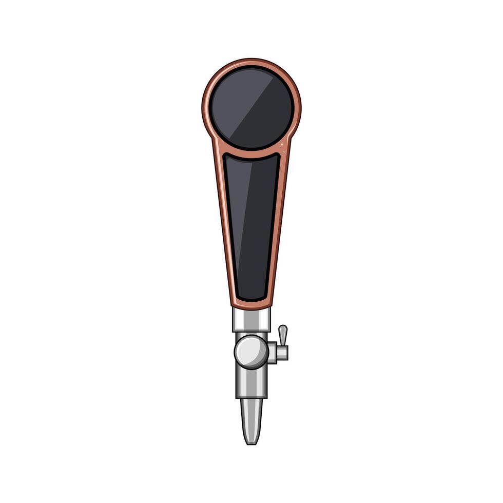 beer pour tap handle cartoon illustration vector