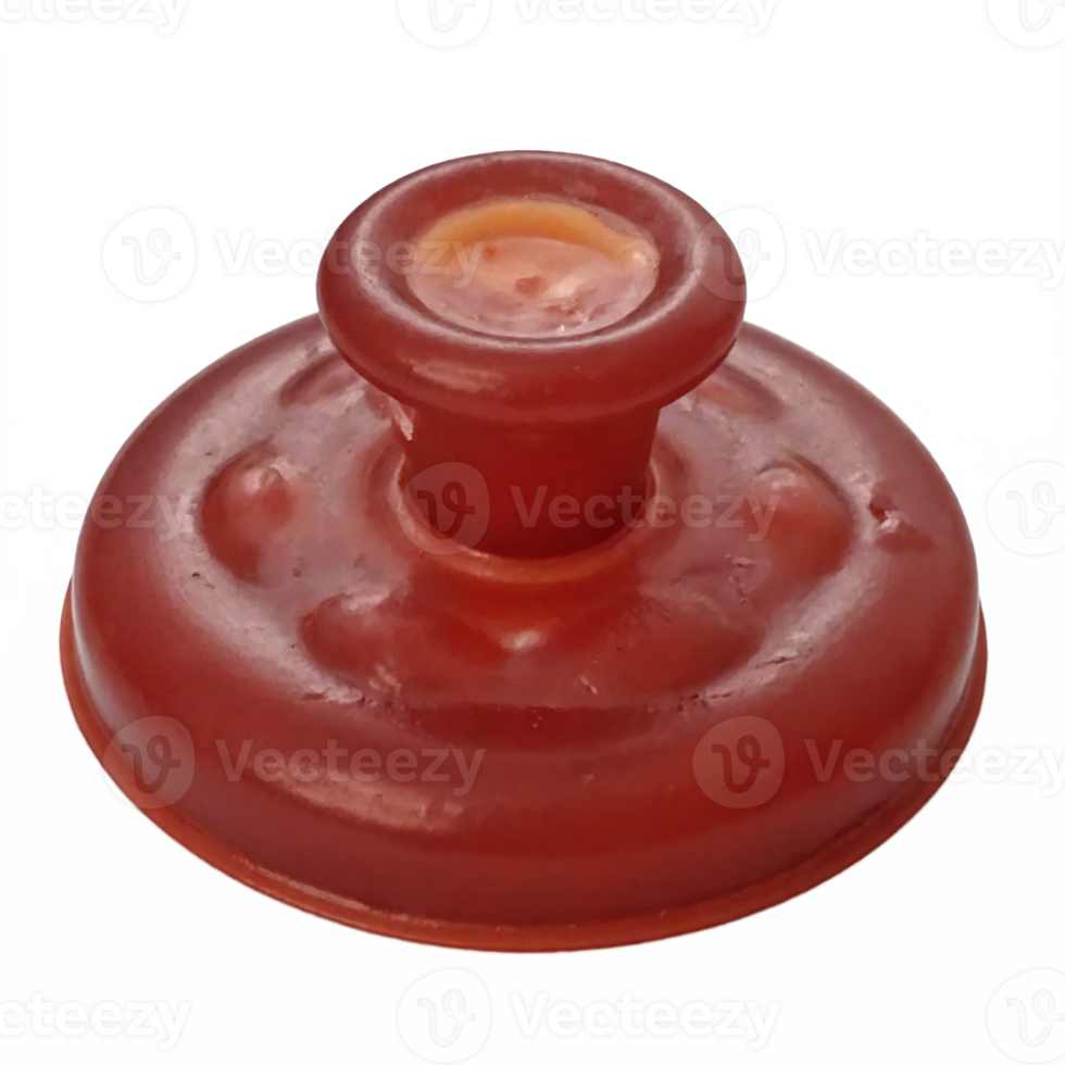 Red Silicone Suction Cup with Handle Transparent Background Clipping Path for Easy Use png