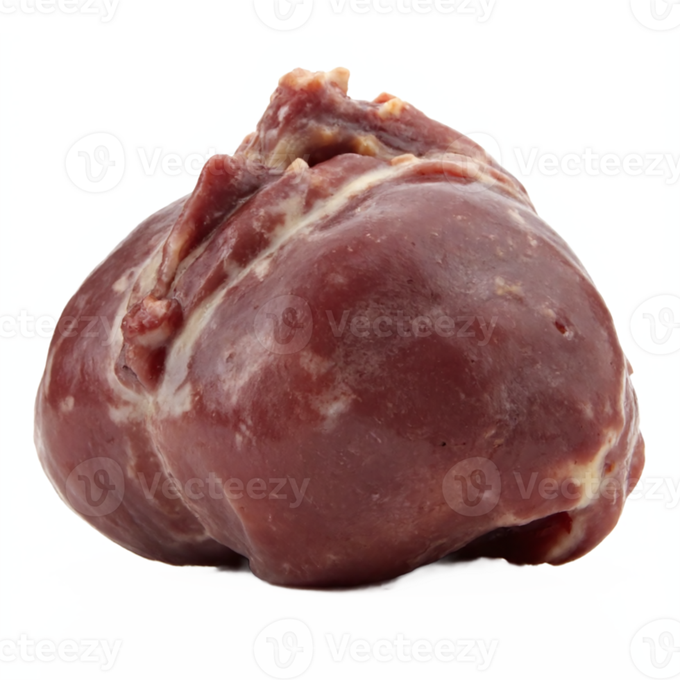 Raw Fresh Beef Heart Isolated on Transparent Background Clipping Path Included png