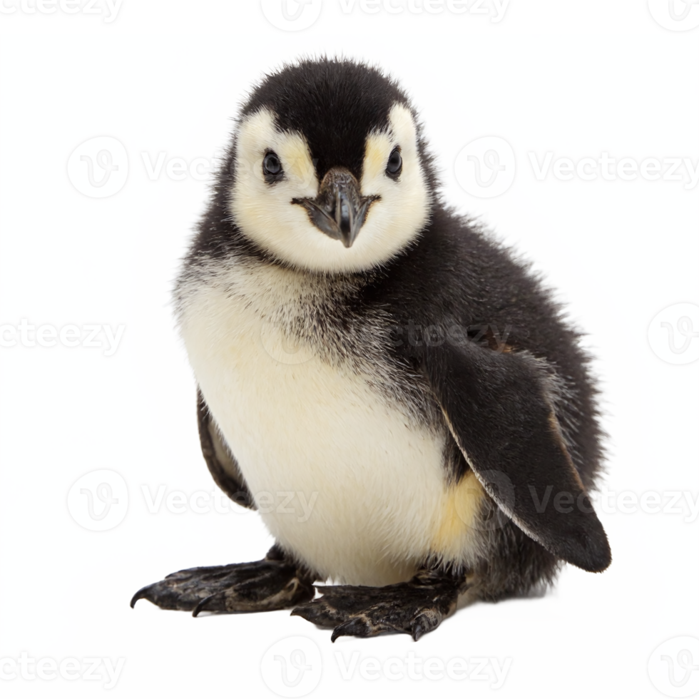 Cute Baby Penguin Standing Facing Forward Isolated on Transparent Background Clipping Path png