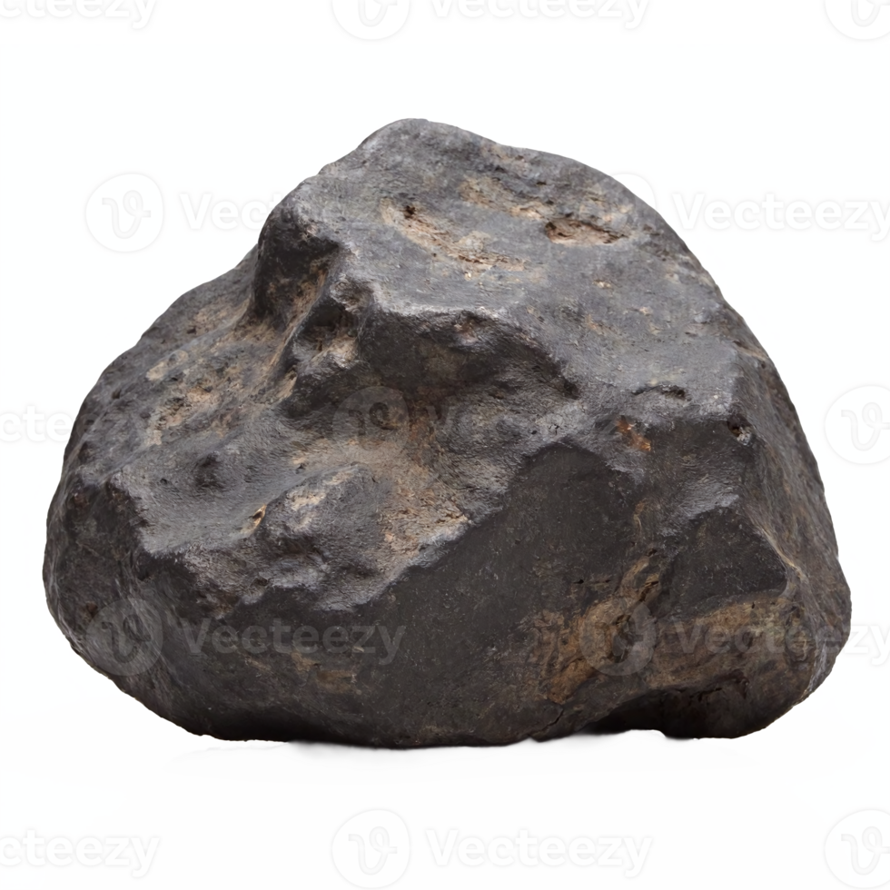 Natural Iron Meteorite Space Rock Rough Surface Meteor Stone Isolated on Transparent Background Clipping Path png