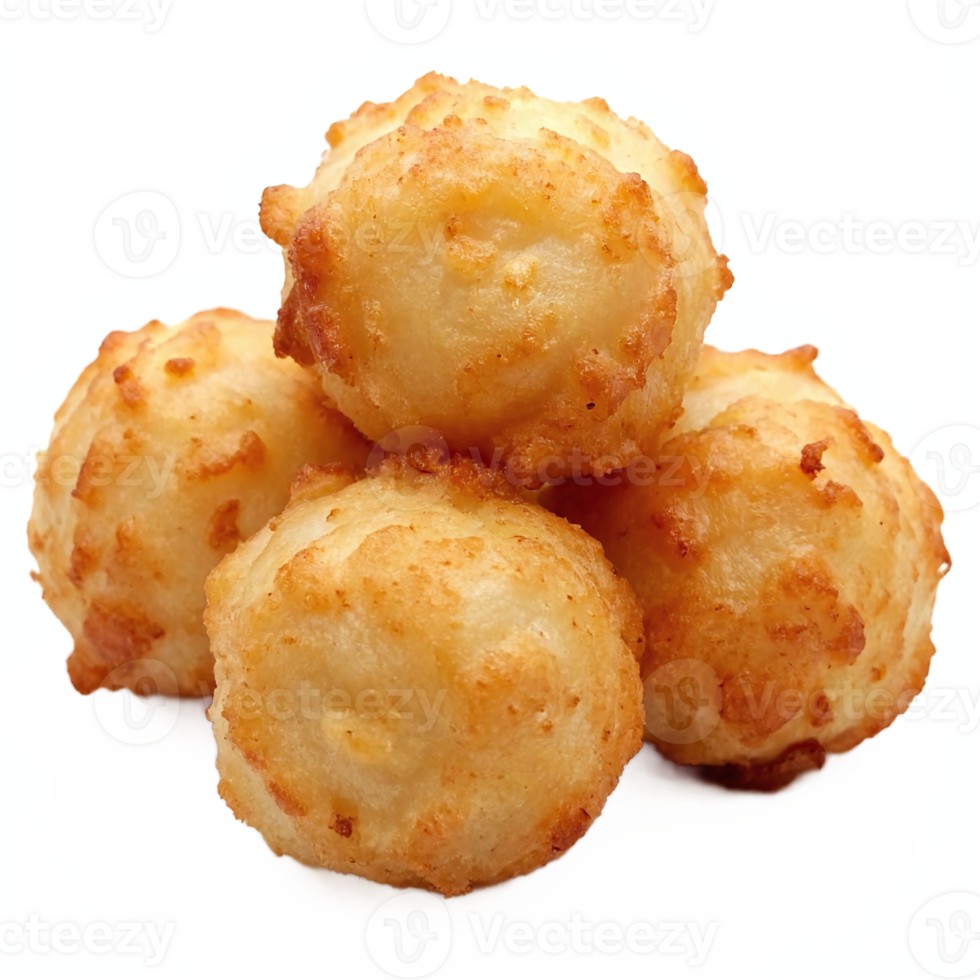 Golden Fried Cheese Bites Pile Delicious Crispy Appetizer Snack Isolated Transparent Background Clipping Path png