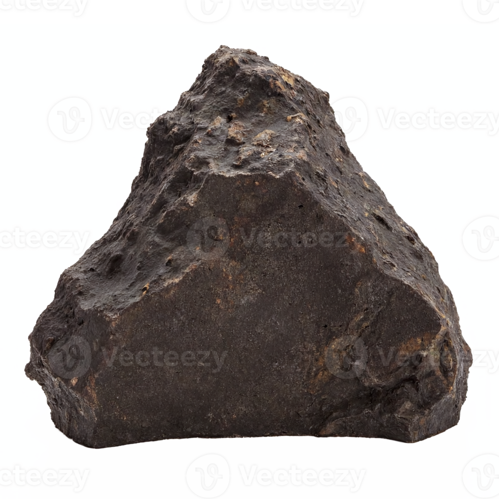 Dark Rough Natural Rock Stone Isolated on Transparent Background with Clipping Path png
