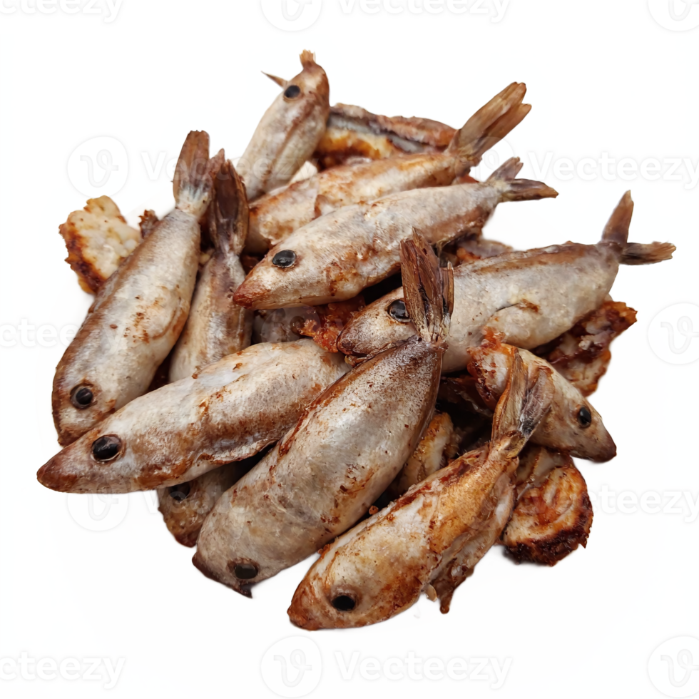 Grilled Small Fish Pile Fresh Cooked Seafood Transparent Background Clipping Path png