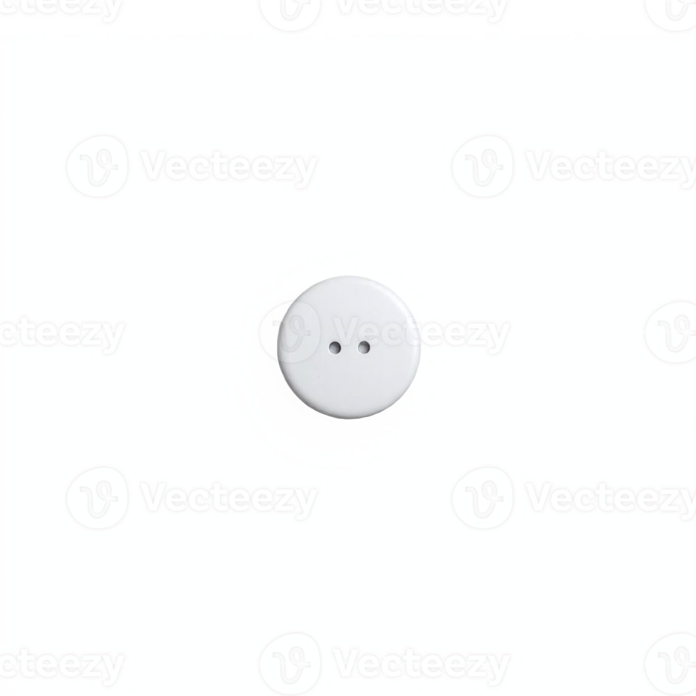 White Round Two Hole Button Sewing Tailoring Accessory Isolated on Transparent Background png