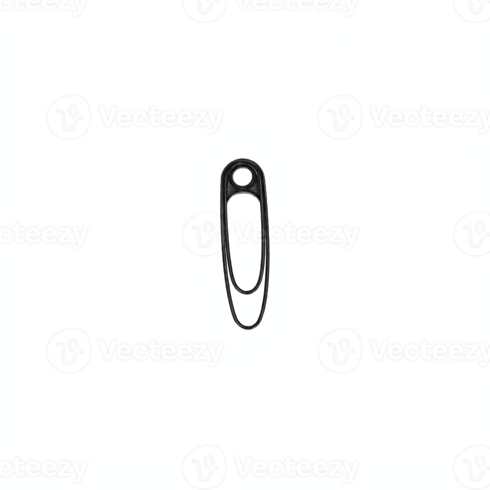 Black Safety Pin on Transparent Background with Clipping Path for Sewing or Fastening Use png