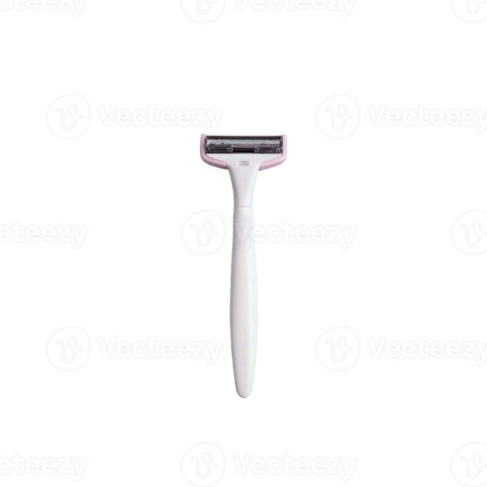 White Razor with Multiple Blades Male Shaving Tool and Transparent Background Clipping Path png