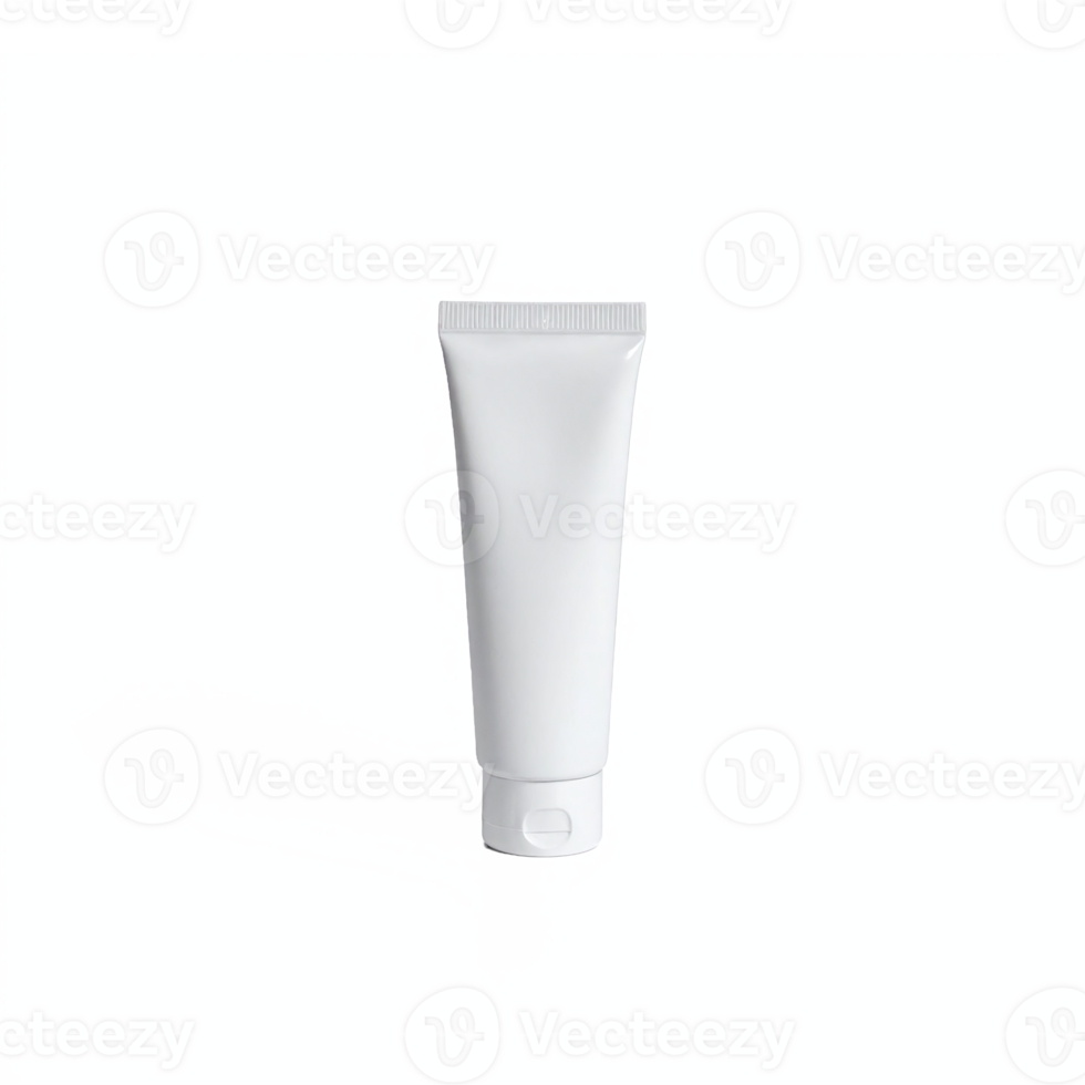 White Blank Cosmetic Cream Tube Packaging with Shadow on Transparent Background Clipping Path png