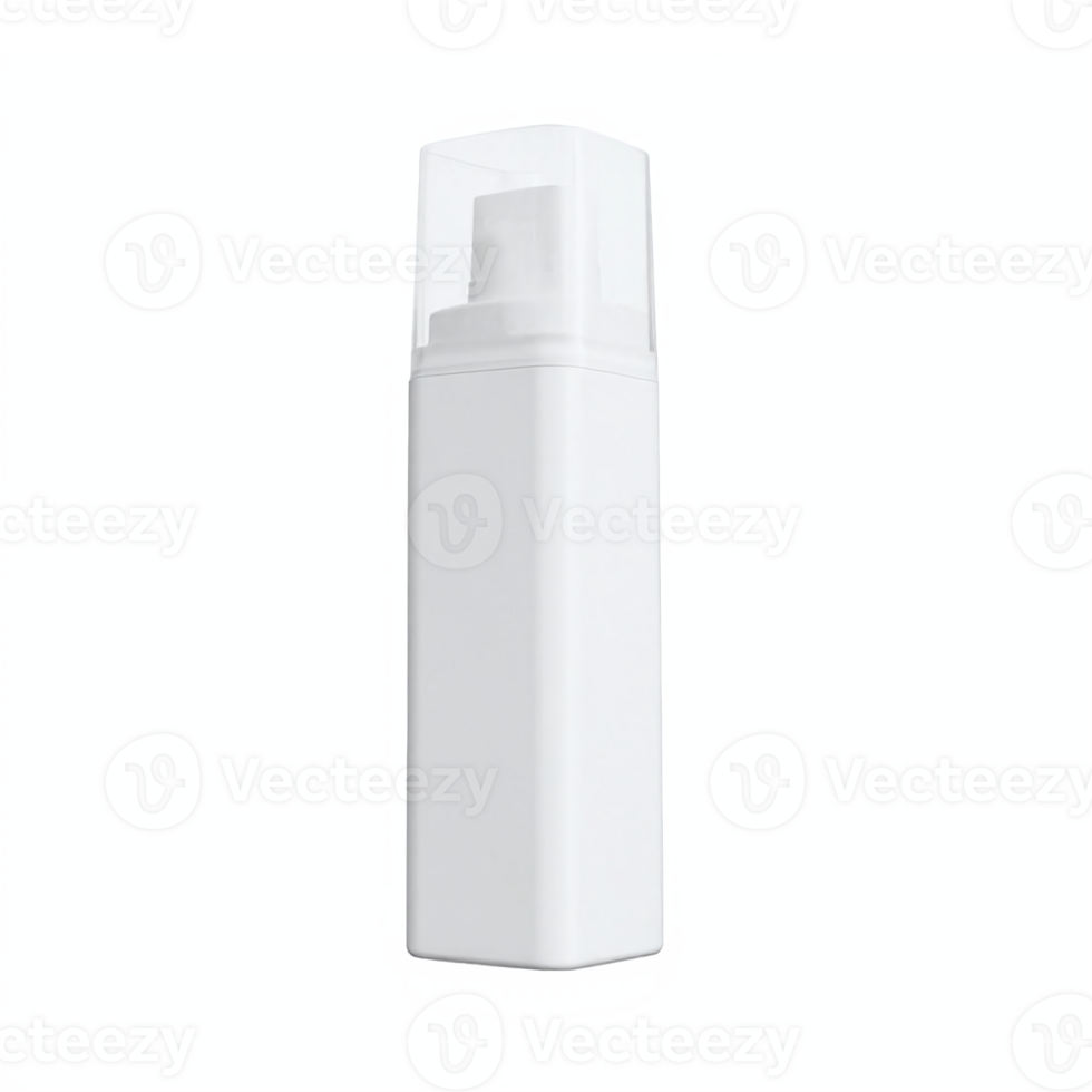 White Plastic Foam Soap Dispenser Bottle with Transparent Cap No Background Clipping Path png