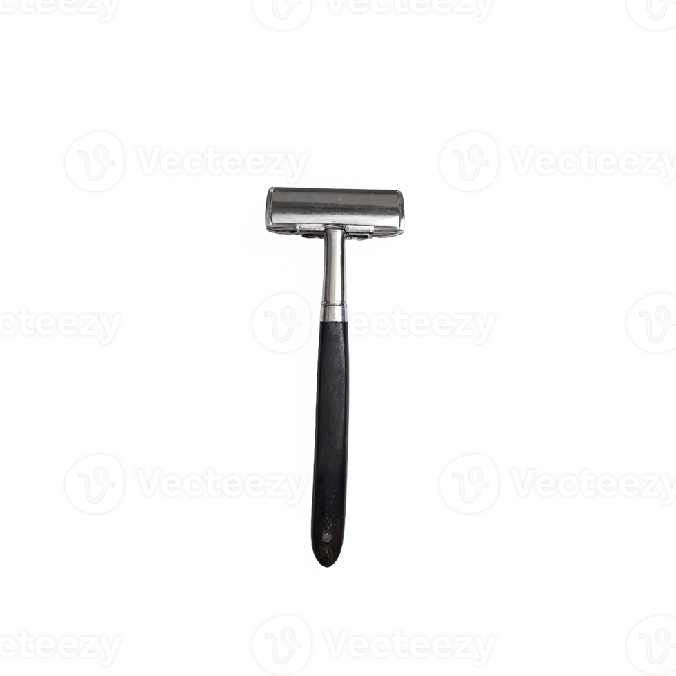 Vintage Safety Razor with Black Handle on Transparent Background Clipping Path png