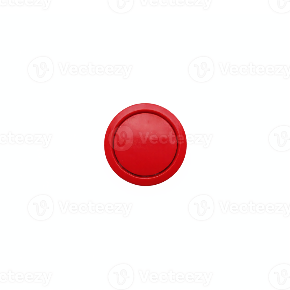 Red Emergency Stop Button with Transparent Background Clipping Path for Alarm Control png