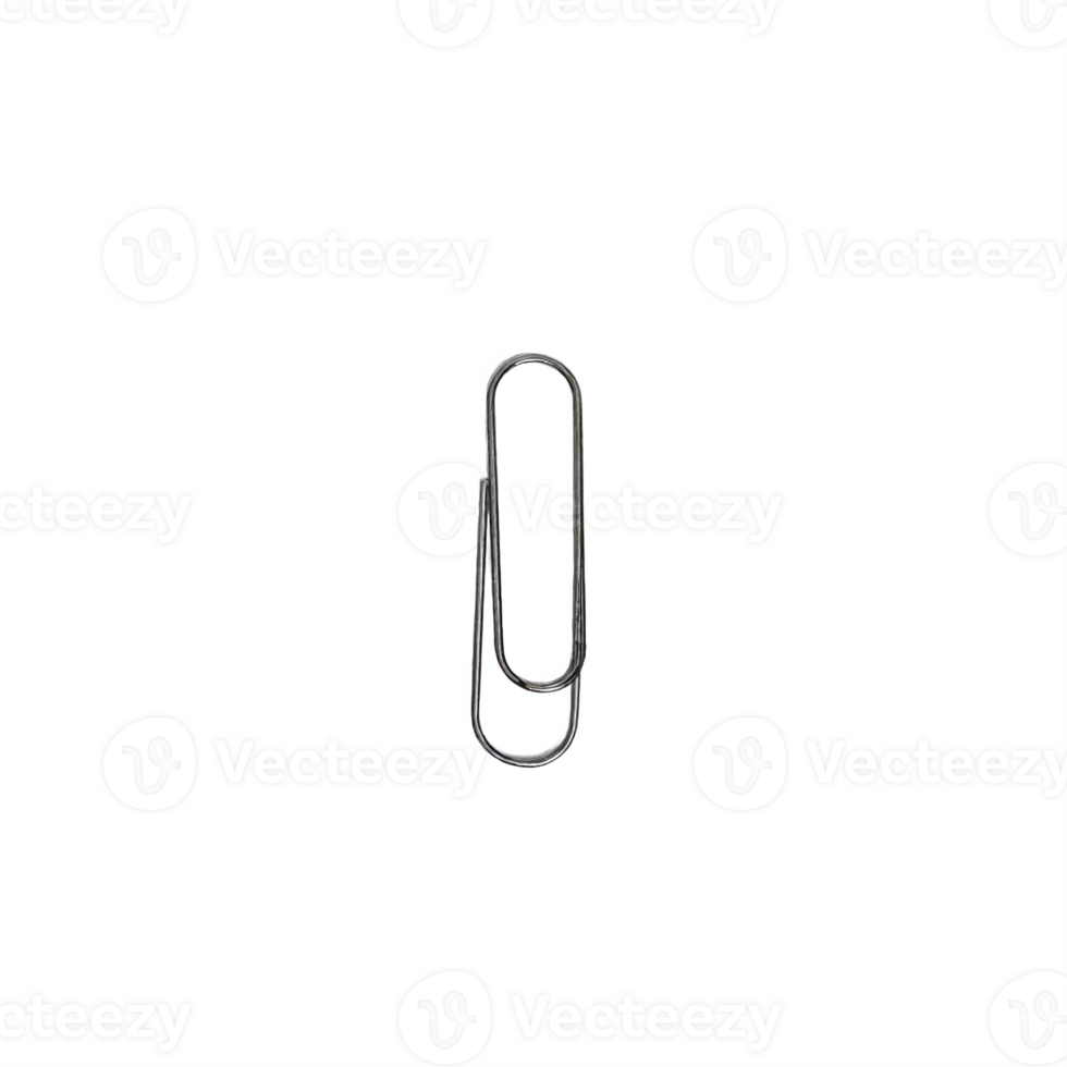 Single Metal Paperclip with Transparent Background Clipping Path Office Supply png