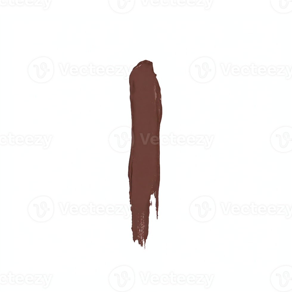 Chocolate Brown Cosmetic Eyeliner Brush Stroke on Transparent Background with Clipping Path png