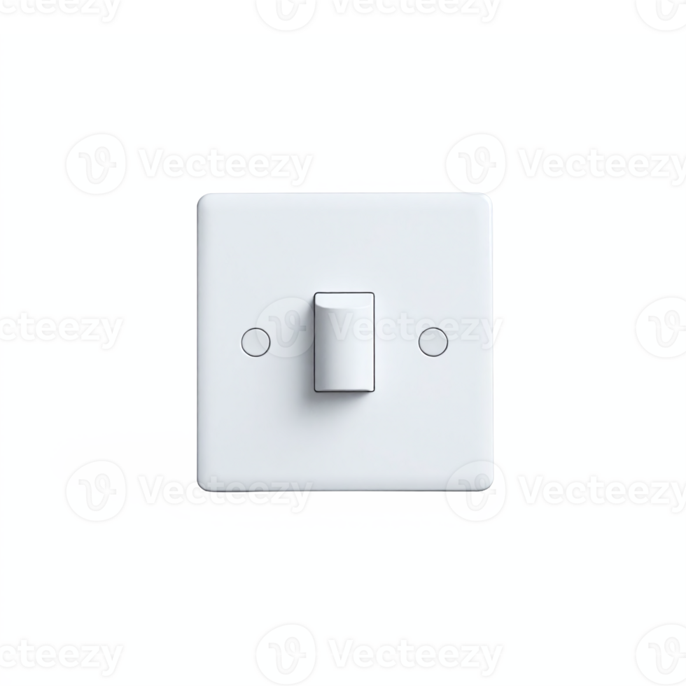 White Light Switch with Toggle Button on Transparent Background Clipping Path png