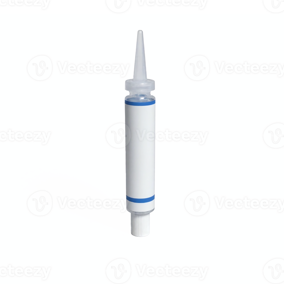 White Medical Nasal Spray Bottle With Blue Stripes Transparent Background Clipping Path png