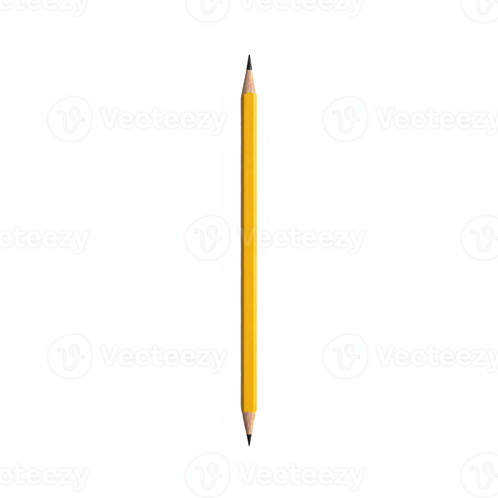 Double Ended Yellow Pencil With Sharp Tips On Both Ends Transparent Background png