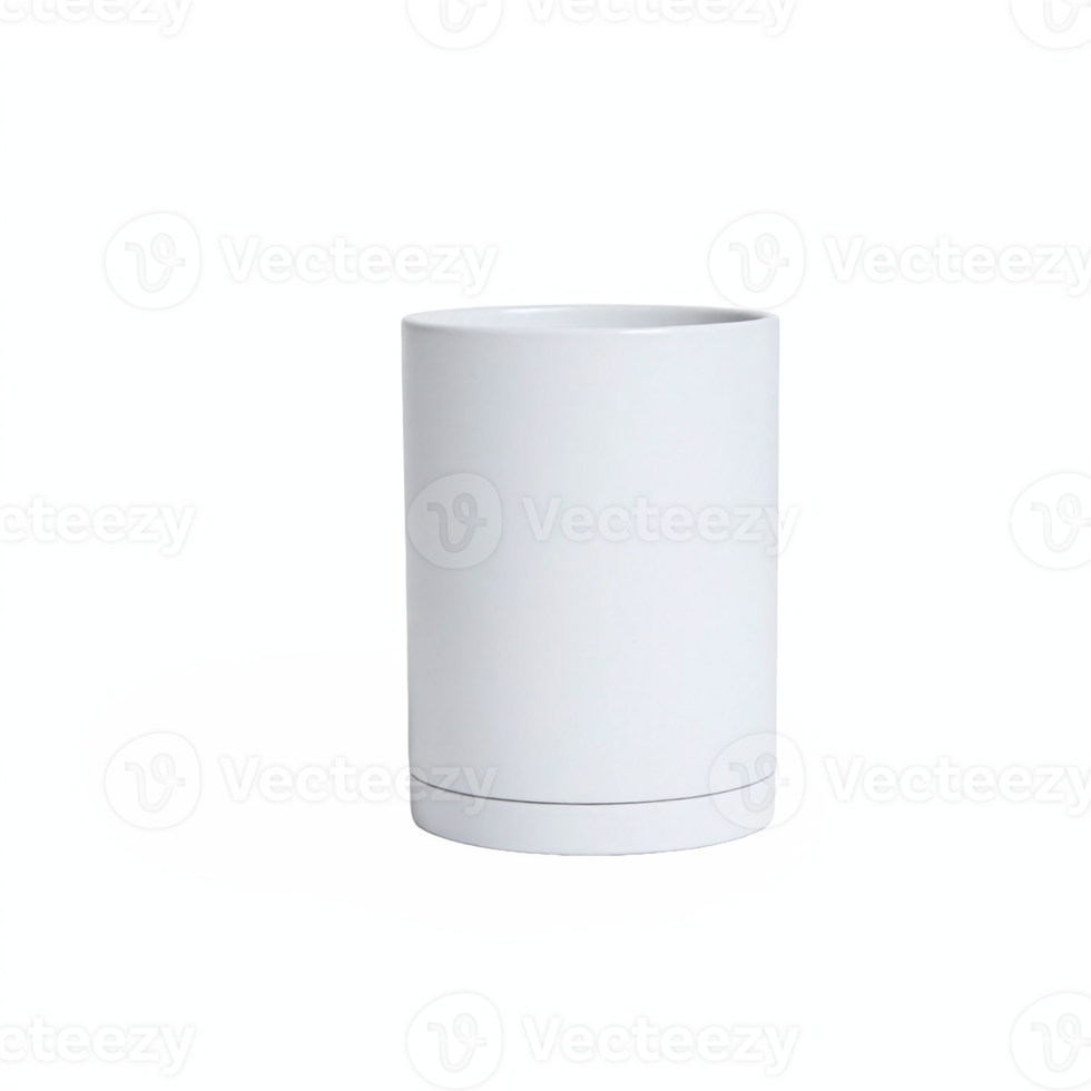 White Ceramic Coffee Mug Cup with Handle on Transparent Background Clipping Path png
