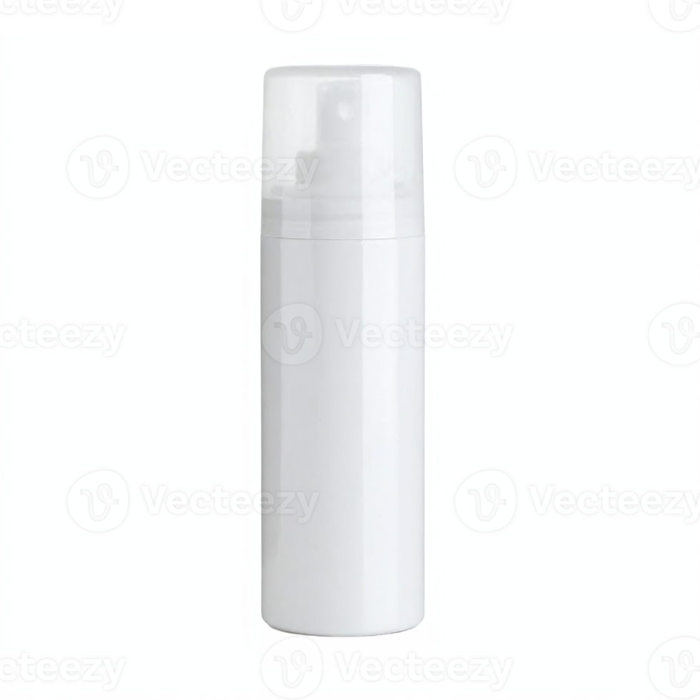 White Plastic Spray Bottle with Clear Cap Transparent Background Clipping Path png