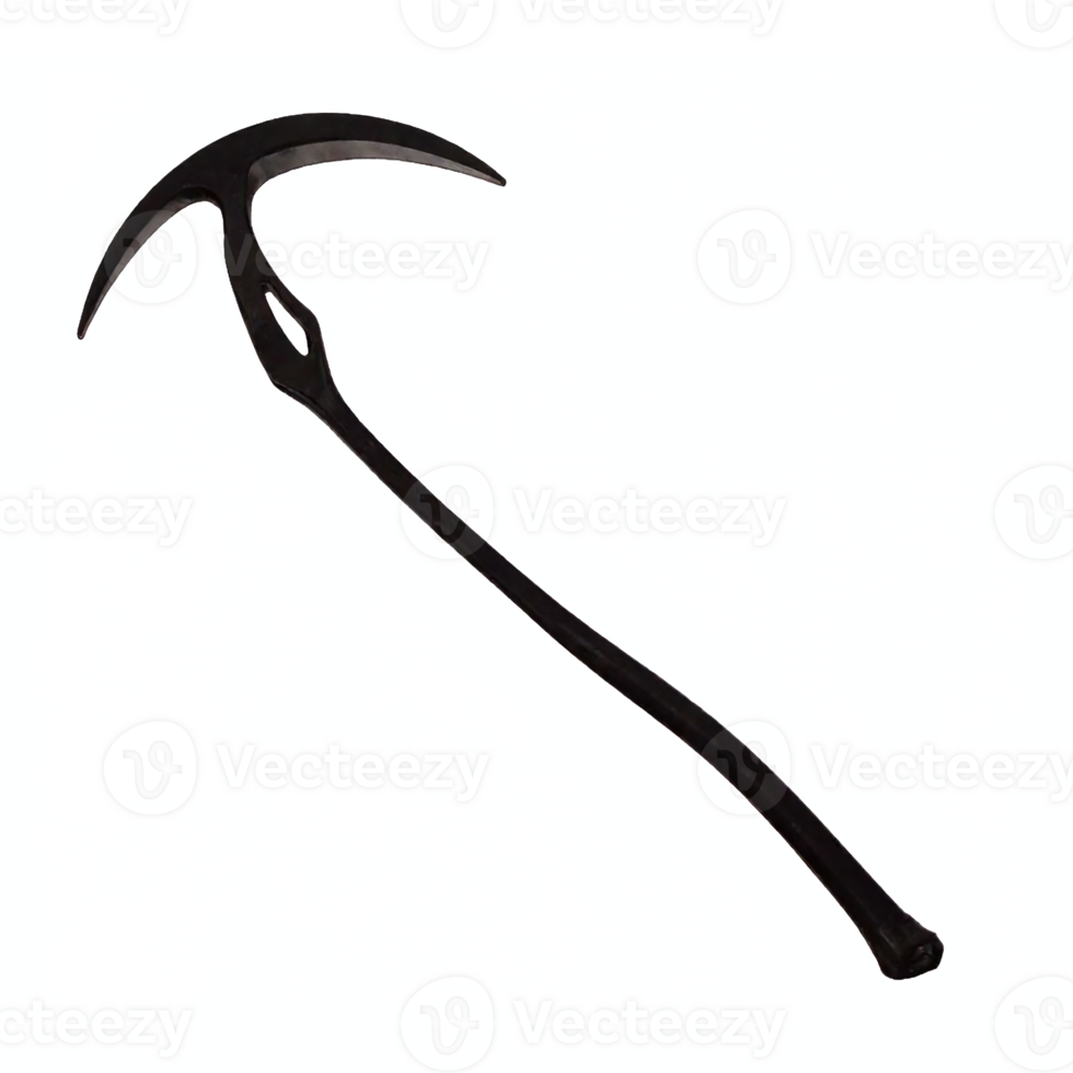 Black Climber Ice Axe Tool for Mountaineering Hiking Transparent Background Clipping Path png