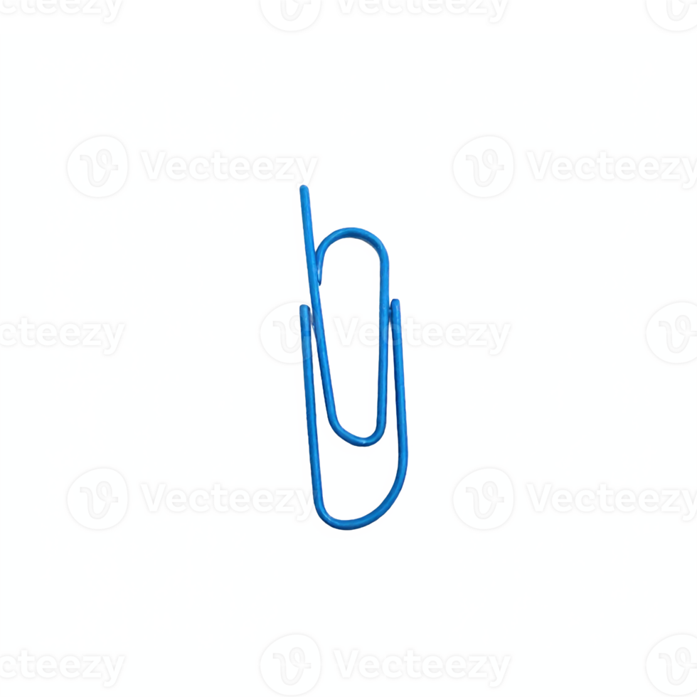 Blue Paperclip Isolated on Transparent Background Clipping Path Office Supply Clip png