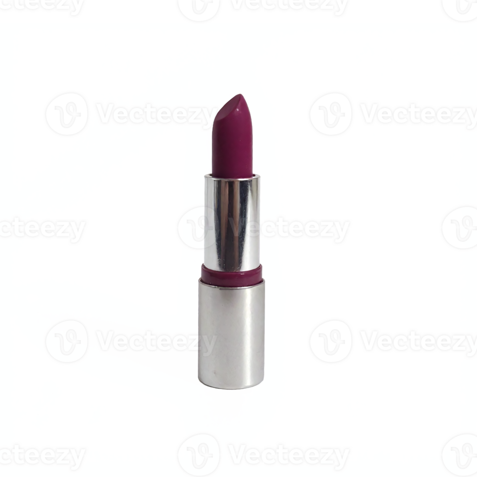 Dark Purple Lipstick with Silver Case on Transparent Background with Clipping Path png