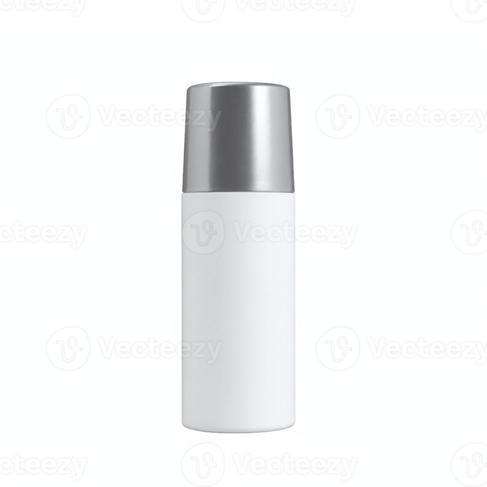 White Deodorant Stick with Silver Cap on Transparent Background Clipping Path png