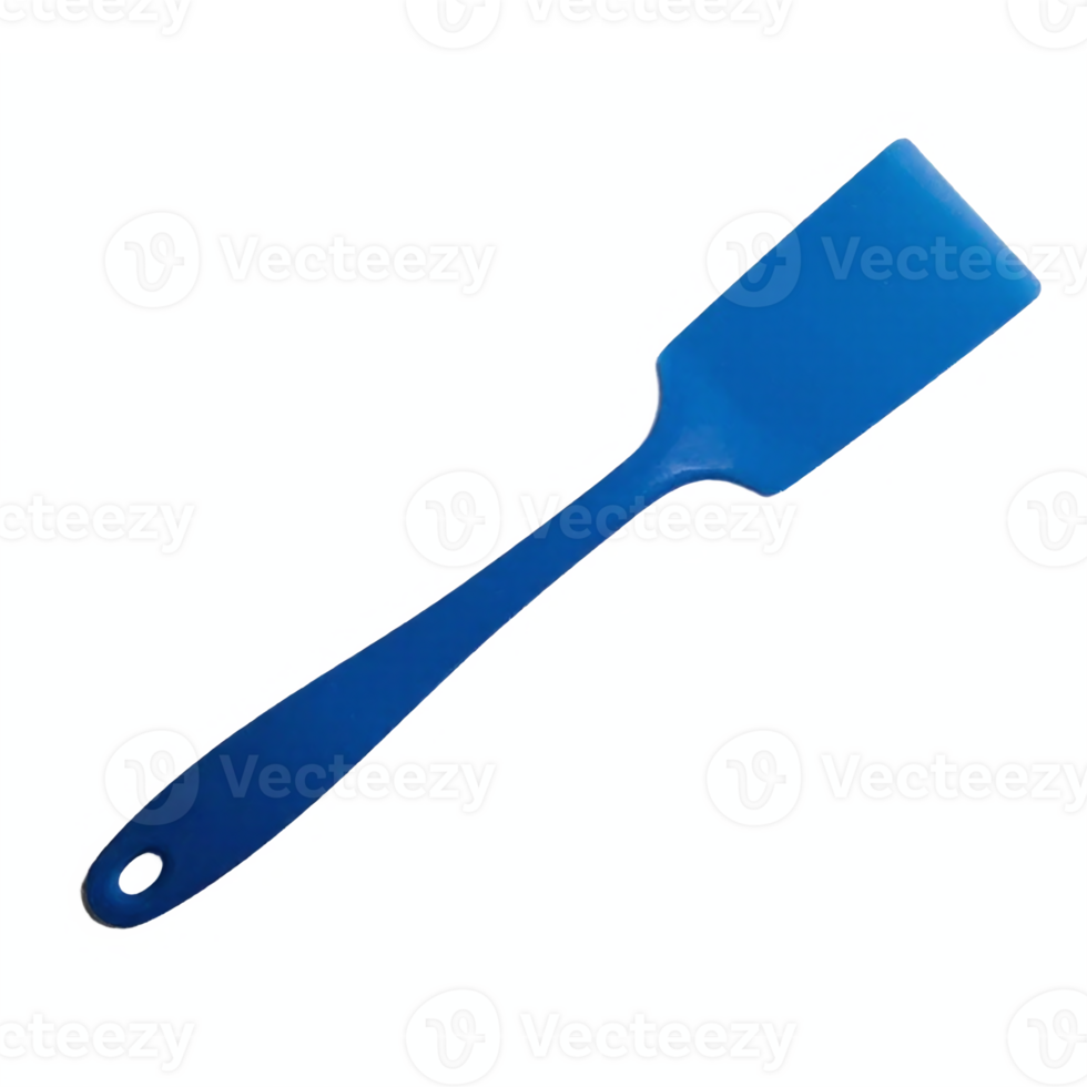 Blue Silicone Spatula Kitchen Utensil Cooking Baking Tool with Transparent Background Clipping Path png