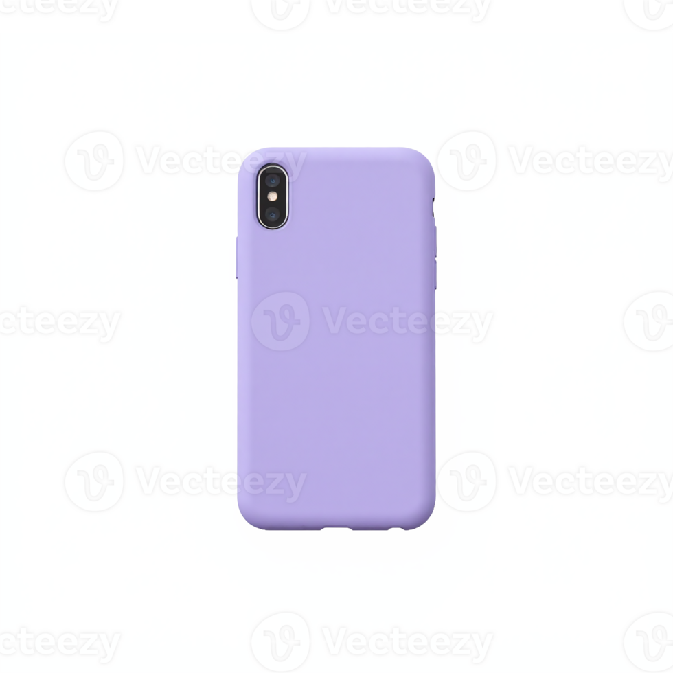 Purple Phone Case with Dual Camera Cutout on Transparent Background Clipping Path png